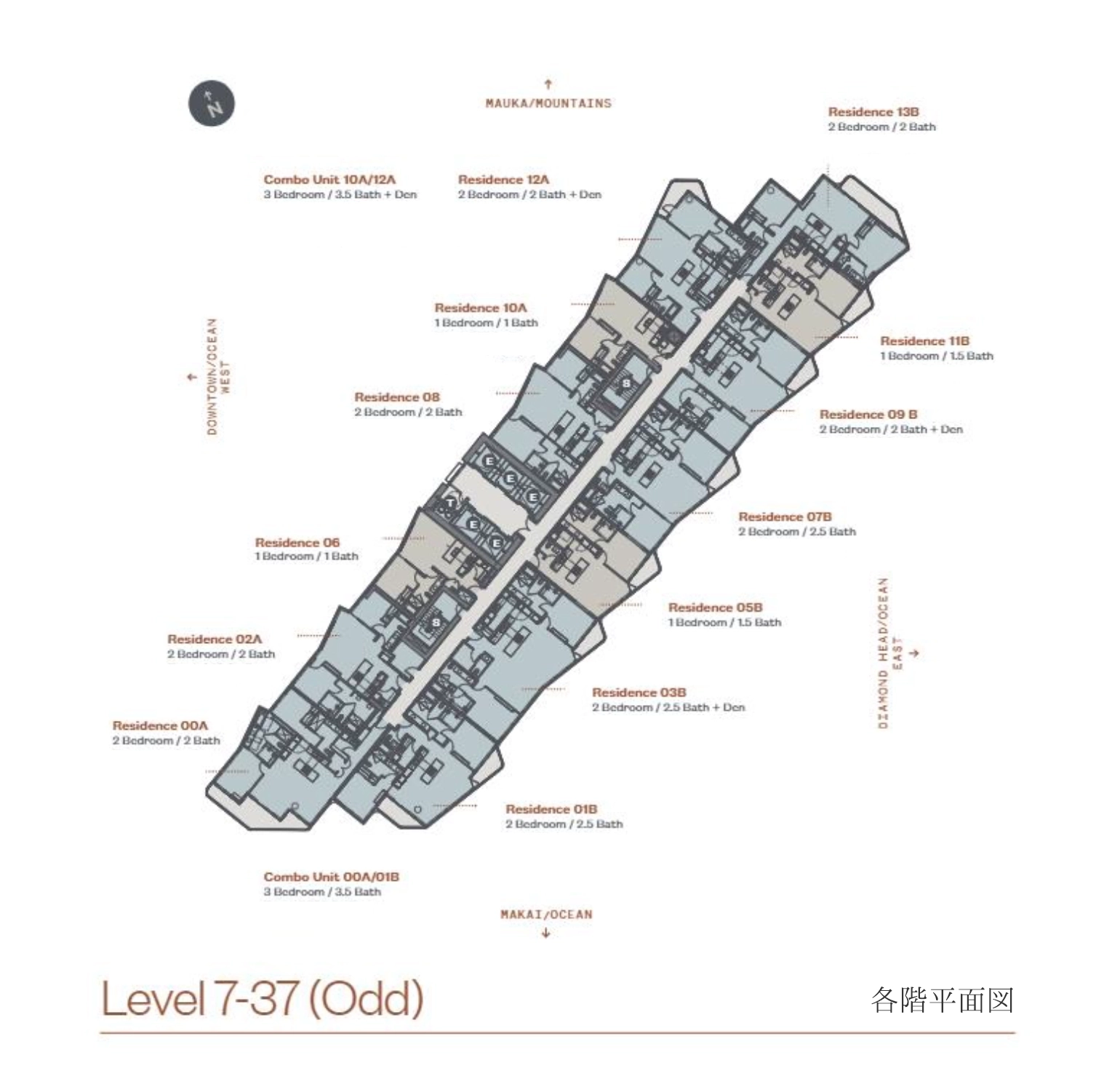 7〜37階(奇数) 敷地図